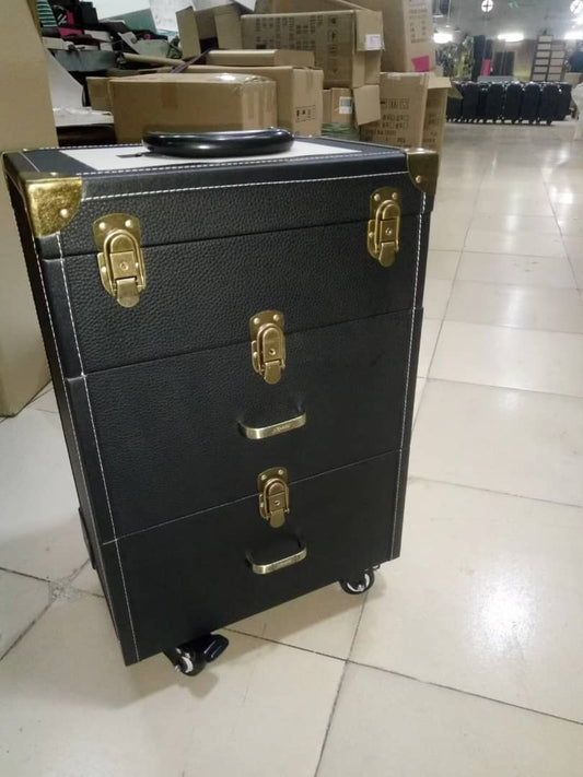 METAL MAKEUP TROLLEY BOX WITH DRAWER