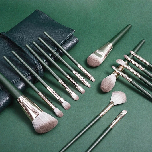 GREEN 14PCS BRUSH SET